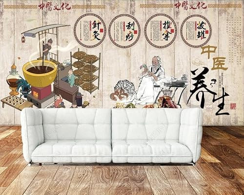 rskjdghshd Papier Peint Photo Personnalisé 3D Mur De Fond De La Salle De Santé De Médecine Traditionnelle Chinoise-150Cmx149Cm