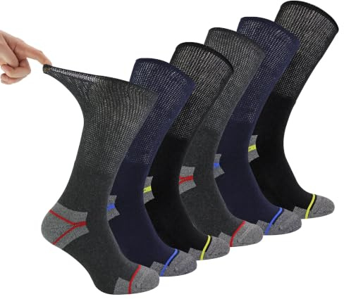 Dr.Socks Multipack Diabetic Work Socks For Men 3, 6 & 12 Pairs Non Elastic Breathable Diabetic Socks