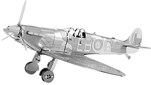 Fascinations MMS110 - Metal Earth 502497 - WWII Supermarine Spitfire, lasergeschnittener 3D-Konstruktionsbausatz, Modellbausatz, Metall Puzzle, 3D Metall Modell, 1 Metallplatine, ab 14 Jahren