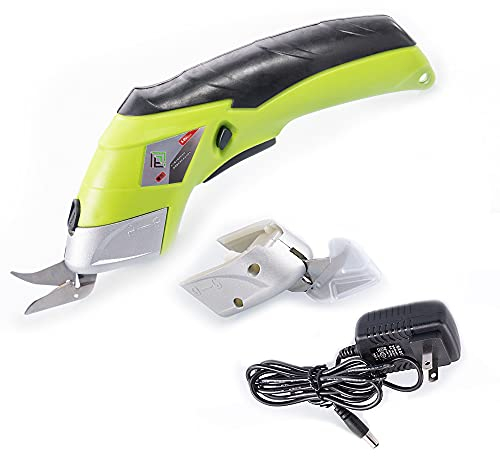 Loboo Idea Forbice elettrica agli ioni di litio con interruttore di sicurezza e batteria e 2 lame da taglio, potenza di taglio continua fino a 120 minuti per carica 3,6 V, multi-cutter 2000 mAh