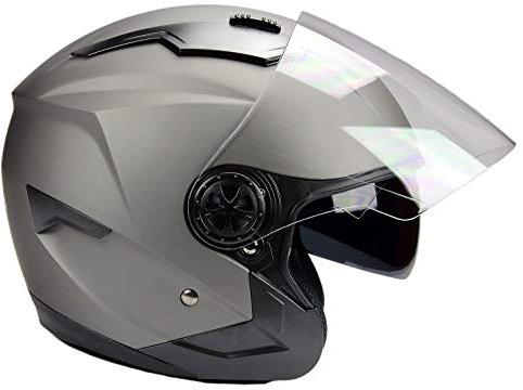 BNO Jethelm mit Langvisier Jet300 Motorradhelm Roller Helm Schutzhelm Matt Anthrazit (S-XXL) (S)