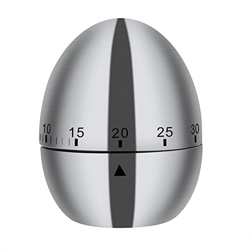 Acier Inoxydable Boild Forme d'œuf Minuteur Alarme Rotatif avec 60 Minutes pour Accessoires de Cuisine Outil de Cuisson