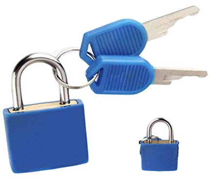 Teensery Lot de 2 mini cadenas pour bagages avec 2 clés, cadenas étanche et sécurisé pour sacs à do Petit Bleu