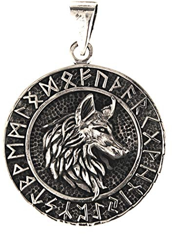 Kiss of Leather Anhänger Wolfskopf aus 925 Sterling Silber Nr. 352