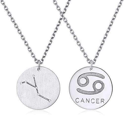 ChicSilver Krebs Kette Sternzeichen Anhänger 925 Silber Horoskop Anhänger für Damen mädchen Frauen