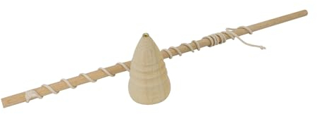 GICO Toupie de fouet en bois de différentes couleurs, fouet avec ficelle et toupie – Qualité fabriquée en UE – 6445 (naturel)