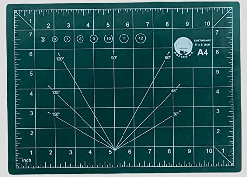 Schneidematte, A4, rutschfest, selbstheilend, bedruckt, Gitter für Kunst und Handwerk, 30 x 22 cm, doppelseitig verwendbar.