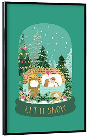artboxONE Poster mit schwarzem Rahmen 30x20 cm Natur Xmas Couple in Love - Bild Xmas Couple in Love Camper Christmas