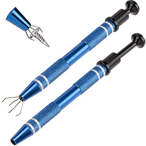 ANCRIS 2pcs Piercing Ball Grabber Body Piercing Tool 4 Prongs Grabber Jewellery Pick Up Tool Piercing Removal Tool Stainless Steel Gem Diamond Holder Pick Up Tool for Small Parts Bead Holder