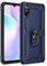 BestST Hülle für Xiaomi Redmi 9A + schutzfolie,HandyHülle für Xiaomi Redmi 9i Cover,Armor Stoßfest TPU PC Schutzhülle Ringhalter Handytasche Case für Xiaomi Redmi 9AT Handy Hüllen,Blau