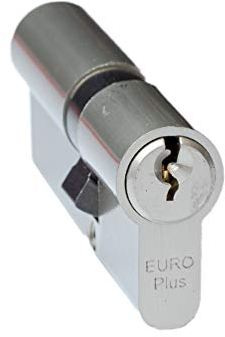 FELGNER Doppel-Zylinder Euro Plus Schließzylinder Profilzylinder Türschloss Sicherheitsschloss für Türen Haustür Wohnungstür - inkl. 3 Bart-Schlüssel | 40-40mm Nickel Matt