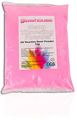The Glowhouse UV Neon Holi Powder 1KG Bulk Bag (rosa)