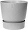 40cm Living Round Decor Recycled Material Indoor Garden Balcony Window Container Holder Plant Flower Organizer Pot, Concrete/Grey