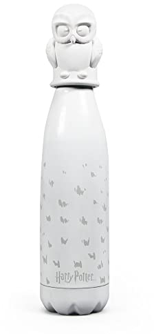 Harry Potter - Bouteille d'eau Harry Potter Hedwig en métal avec couvercle 3D 500 ml