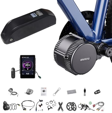 BAFANG BBS02 Can 48V750W Kit de Conversion pour Moteur de Bicyclette électrique avec Batterie Li-ION 48V 13AH et Chargeur 2A 850C-44T