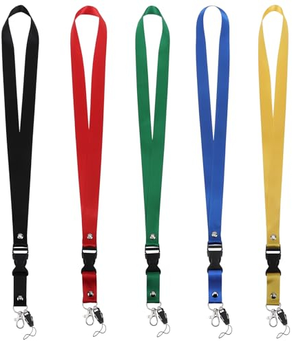 Segus Lanyard mit Lobster Clasp Abnehmbar, 5 Stück Schlüsselbänd aus Nylonimitat, als Halter für Ausweishüllen, Schlüssel, Namensschilder, Plastikkarten, Umhängeband mit Karabinerhaken für Büro Schule
