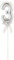 NEU Kuchen/Cake-Topper Mini Ziffer am Stab, 9 cm, Zahl 3, silber, Stab ca. 15cm