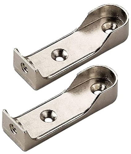 bricoleva.it Supporto Asta Armadio, Set Reggitubo Laterale per Asta Appendiabiti Ovale - Asta centrale non inclusa - Set 2 pezzi da avvitare al lato interno dell’armadio o alla mensola superiore