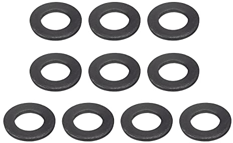 sourcing map 10 Stück Auto M12 Kohlenstoffstahl Flachscheibe 13 x 23.5 x 2.4mm Schwarz Oxidierter Grad 8.8 Stahllegierung Ultradicke Verbindungselemente für Mechanische Industrie