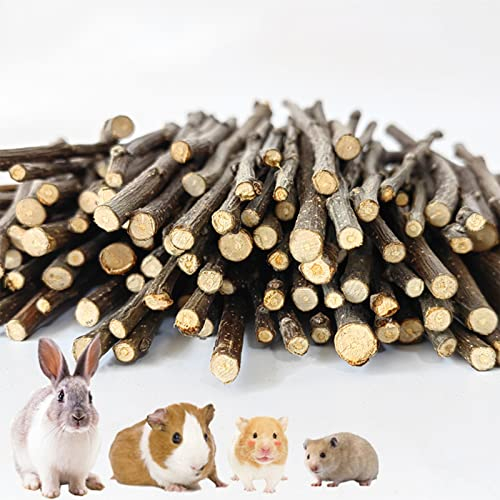 ZLXFT Kaninchen Kauspielzeug, Hamster und Meerschweinchen Spielzeug aus Holz Apfelhölzer für Kaninchen, Hamster, Meerschweinchen, Chinchilla Leckerli
