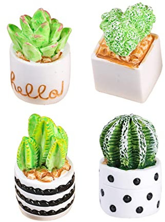 jojofuny Pianta Di Cactus Finta Bonsai 4 Unità Di Mini Cactus Artificiali Con Vasi Per Decorazione