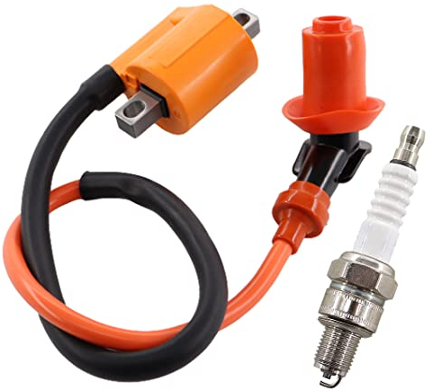 MCHNIC Tuning Racing Sport Zündspule mit Zündkerze für Yamaha Aerox Jog Neos, APRILIA SR50, MBK Nitro 50 Booster 50, Benelli 491 Minarelli, Beta Ark 50, Malaguti F12 F15, ITALJET Pista 50