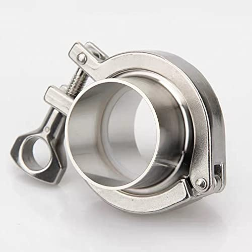 Union 51 mm O/D Sanitär-Tri-Clamp-Schweißzwinge + 2 Tri-Clamp + Silikondichtungsbaugruppe 304 Edelstahl for Homebrew