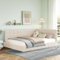 ZYLOYAL10 Polsterbett Schlafsofa Multifunktionsbett mit Lattenrost aus hautsympathischem Samtstoff (Beige, 140 * 200 cm)