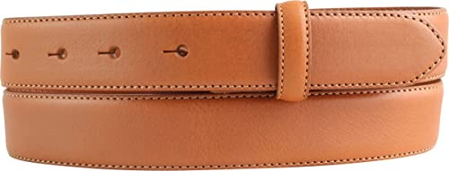BELTINGER Wechselgürtel aus Vollrindleder mit Naht 3,0 cm ohne Schnalle | Weicher Druckknopf-Gürtel für Damen Herren 30mm | Jeans-Gürtel mit feiner Struktur | Tabac 95cm