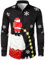 JIANROU Chemise Homme Manches Longues Noël Large Moche À Carreaux Imprimé Vert Sapin