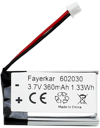 Fayerkar Batteria al litio da 3,7 V 350 mAh 602030 per VXI BlueParrott B350-XT B550-XT B350XT B550XT B550XT Cuffie Bluetooth compatibili con Vantrue Dash Cam