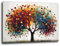 Quadro Moderno Camera da letto ALBERO della VITA Astratto Pois Quadri moderni soggiorno da Parete XXL grande Stampa su tela Canvas Decorazione Murale muro Arredo Salone (12, 30x40 cm)