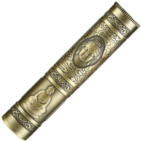 Tsffae Boîte De Rangement Vide pour Bâtons D'encens, 1 Pièce, Étui D'encens en Métal Bouddha Rétro, Boîte D'encens Dragon en Relief, Porte-encens pour Maison
