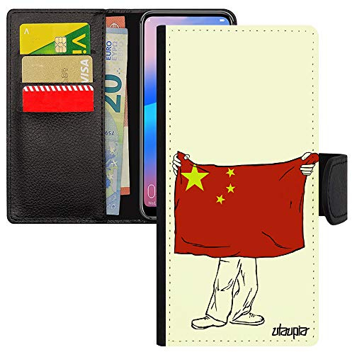 Coque de Protection S24+ Plus Rabat Drapeau Chine Chinois Smartphone Foot PU jo Coupe du Monde Basket SM-S926N Cover pour Samsung Galaxy