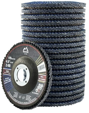 Merryland Dischi Lamellari 115 Ferro Metallo per Smerigliatrice Angolare, 115mm Grana 40 T29 Disco Lamellare 20 Pezzi, Corindone Zirconio Blu Acciaio INOX Dischi Abrasivi, Craft-Line FC1107214-20