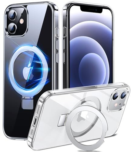 Chicfun 3-in-1 [Magnetic+KickStand+Ring Holder] for iPhone 12/12 Pro Case Stand Ring Holder Compatible with MagSafe, Military Shockproof Protective Matte iPhone 12/12 Pro Phone Case Kickstand Cover