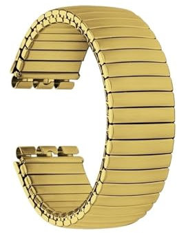 WUURAA For Swatch Edelstahl elastisches Uhrenarmband, Feder elastisches Uhrenarmband 17mm 20mm(Golden(Matte style),17mm)