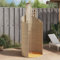 Sufrk Doccia Esterno Beige 100x100x241,5 cm Polyrattan e Legno Acacia,Doccia da Giardino,con Pedana e Soffione,Rustico - Doccia da Esterno,per Piscina,Campeggio