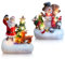 Weihnachtsdeko Weihnachtsdorf mit Beleuchtung Weinachtsdekorationen Zubehör 2 Stück Harz Weihnachten Mini Ornamente Set Miniatur Garten Figuren Weihnachtsmann Schneemann Mini Figuren (A)