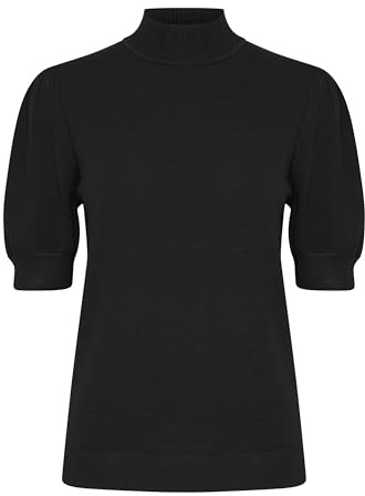 b.young BYMMMORLA Damen Strickpullover Feinstrick Pullover Stehkragen Halbarm Regular fit