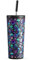Meoky 24 oz Halloween Tumbler with Lid and Straw, Stainless Steel Vacuum Insulated Tumbler, Keeps Cold for 24 Hours, 100% Leak Proof, Fits in Car Cup Holder (Black Skull)