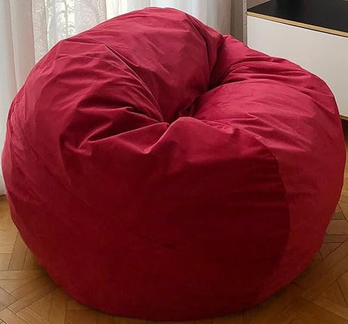YuppieLife Large Foam Filled Bean Bag Chairs for Kids Teenagers Adults Living Room Gaming Relaxing 4F Machine Washable Lazy Sofa（Red
