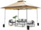 VIVOHOME Carpa Plegable 3x3m Cenador de Jardín con Doble Techo Altura Ajustable 3 Niveles Anti-UV Impermeable Gazebo para Exterior Portátil Bolsa de Arena para 8-10 Personas