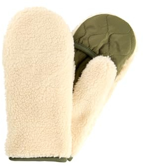camel active Damen Teddy Handschuhe in einem Materialmix