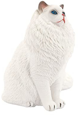 Abaodam Marionetten-Katze-Ornament Kognitives Katzenspielzeug Für Pädagogisches Katzenmodell Für Realistisches Modell Katzendekor Aus Kunststoff Kinderspielzeug Plastik Weiß