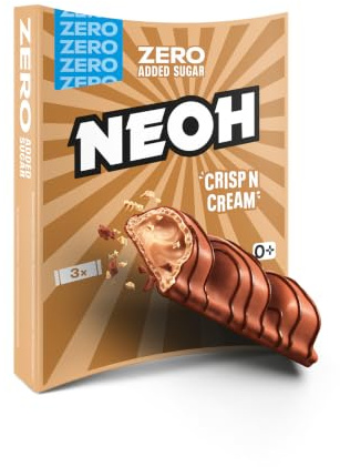 Neoh Crispy Cream, Milch-Haselnusscreme, ohne Zuckerzusatz, 3er-Packung | Kakaoüberzug, Vegetarisch & Low Carb, Die gesunde Alternative