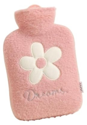 GOOPEEG Bolsa de Agua Caliente Botella De Agua Caliente De Felpa Relleno De Agua Calentador De Manos Relleno De Agua Bolsa De Agua Caliente Hot Water Bottle Segura(Pink)