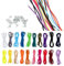 Lot de 20 cordons en cuir plat de 3 mm - 20 m (20 x 1 m) - Avec fermoir - Pour bricolage, bracelet, collier, cadeau, bijoux, artisanat
