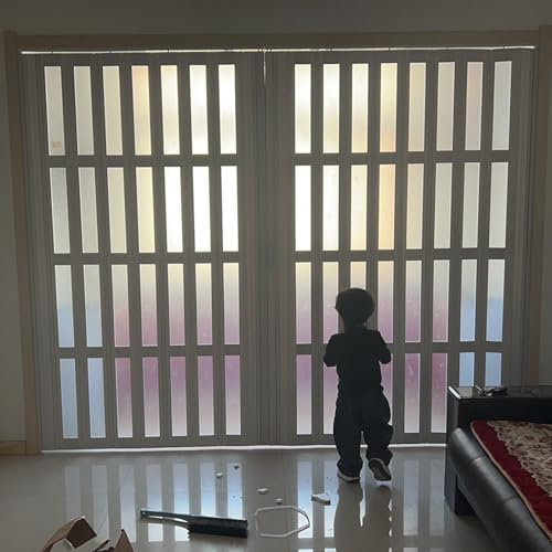 Porta A Soffietto Porte A Libro Porta a soffietto per interni, porte doppie, divisorio pieghevole in PVC vinile alto 180 cm, 190 cm, 200 cm, per porta/camera da letto/cucina/bagno, dimensioni(205 x 19