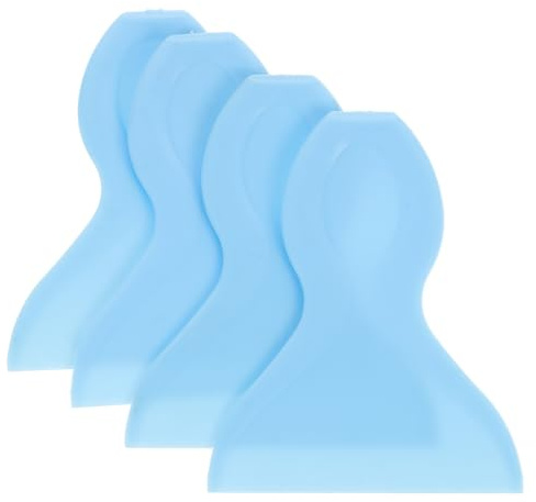 IMIKEYA Set di 4 spatole in plastica per vinile auto strumento raschiare pellicola per auto manico morbido blu adatto per applicazioni finestre e bordi